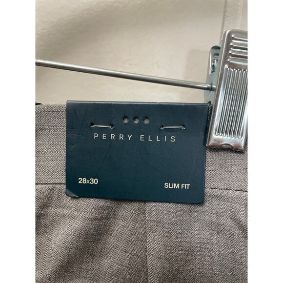Perry Ellis Mens NWT Grey Slim Slacks Size 28x30 - Picture 5 of 8